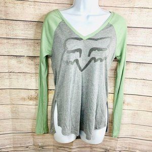 🤍fox womans green t shirt